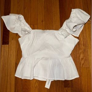 White textured blouse